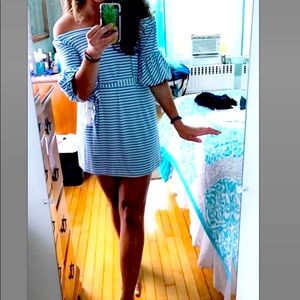 Off the Shoulder Striped Dress